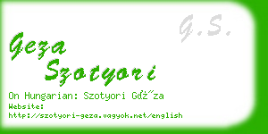 geza szotyori business card